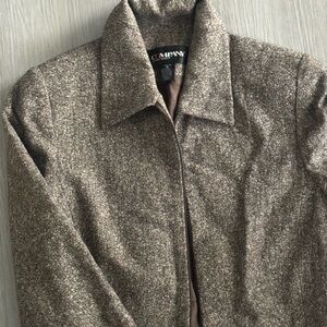 Women's Brown Tweed Blazer Jacket